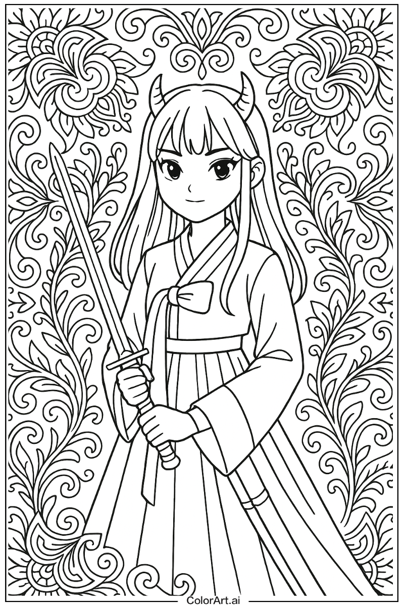 Rumi kpop demon hunters Pattern Art