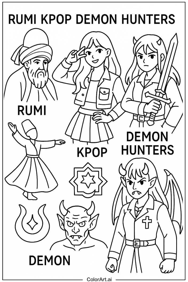 Rumi kpop demon hunters Educational Art