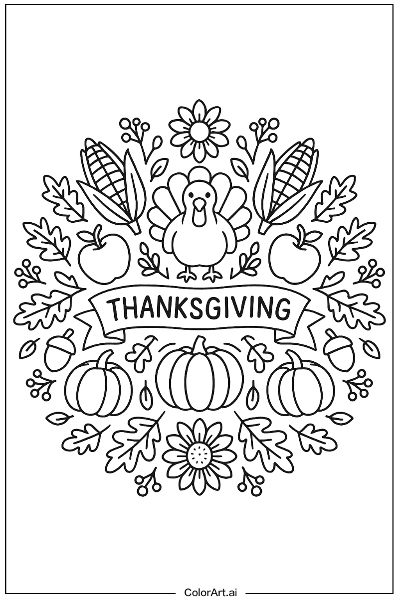 Thanksgiving Mandala Style 4