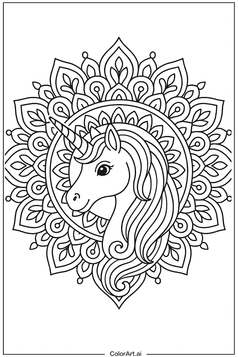 Unicorn Mandala Style 2