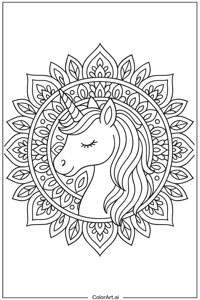 Unicorn Mandala Style 3