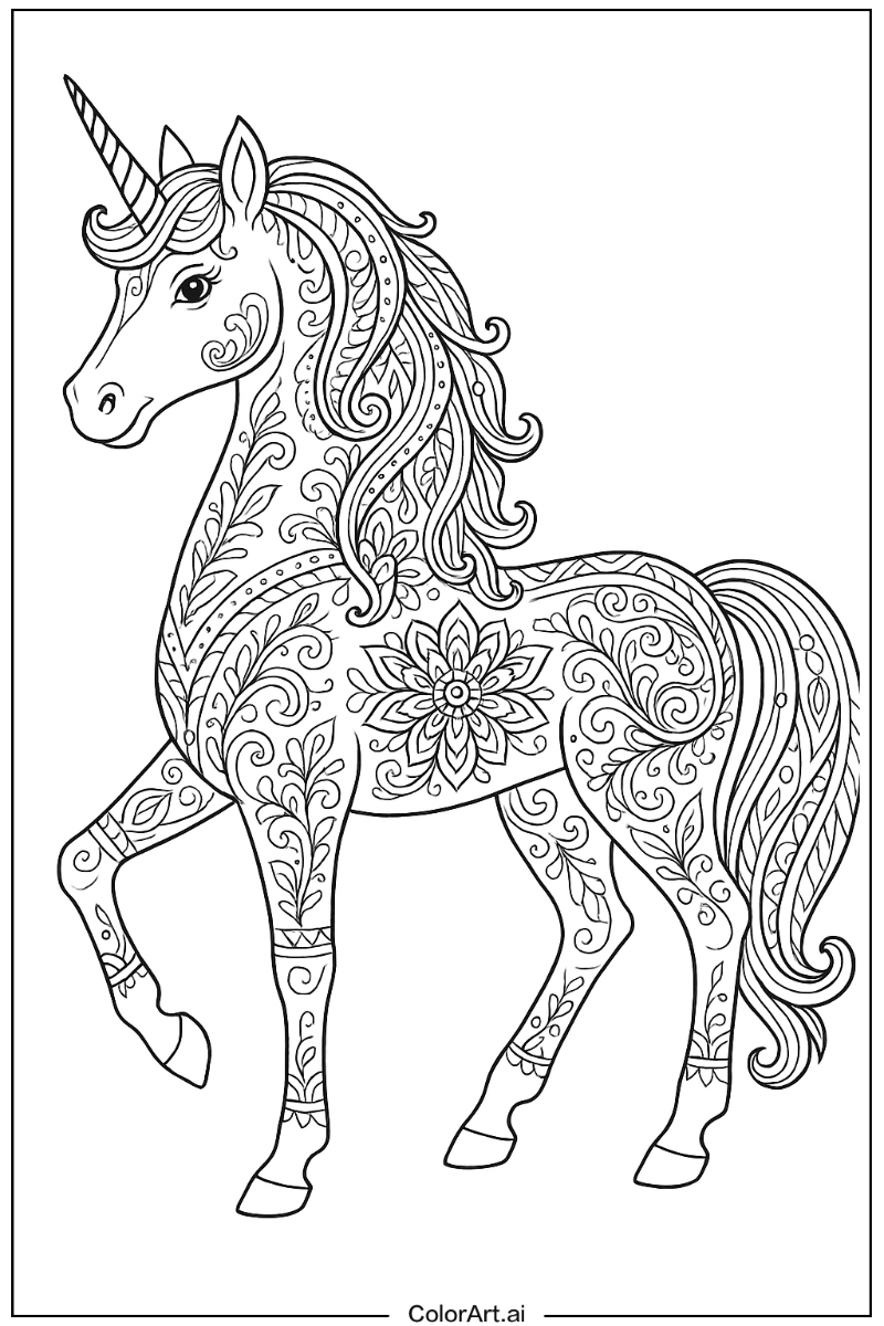 Unicorn Detailed Art