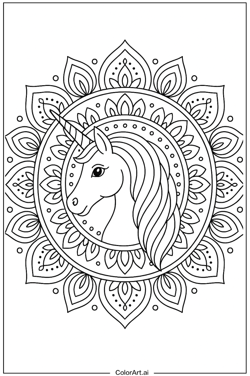 Unicorn Mandala Style