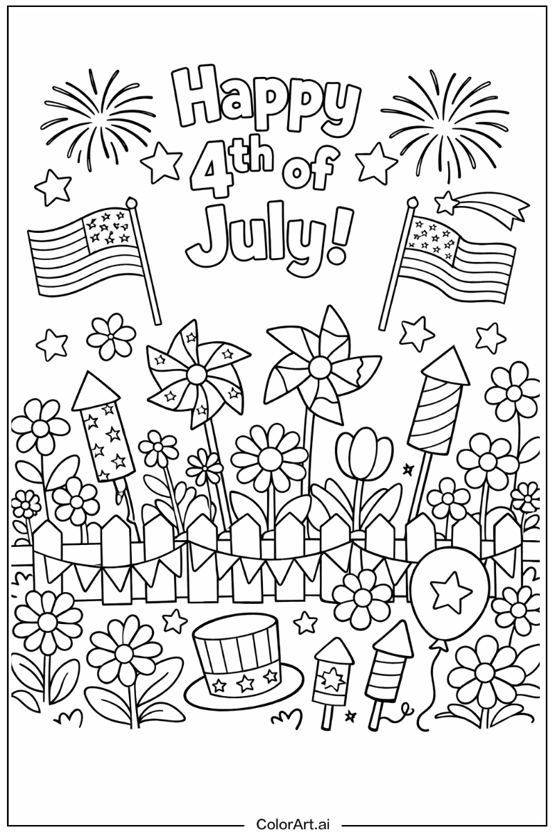 46 張免費的獨立日著色頁
