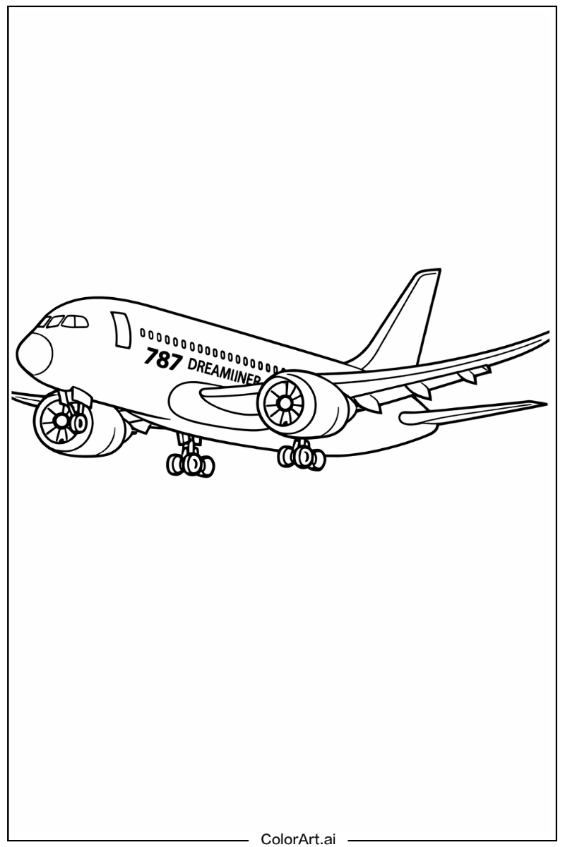 Airplane with Boeing 787 dreamliner Theme