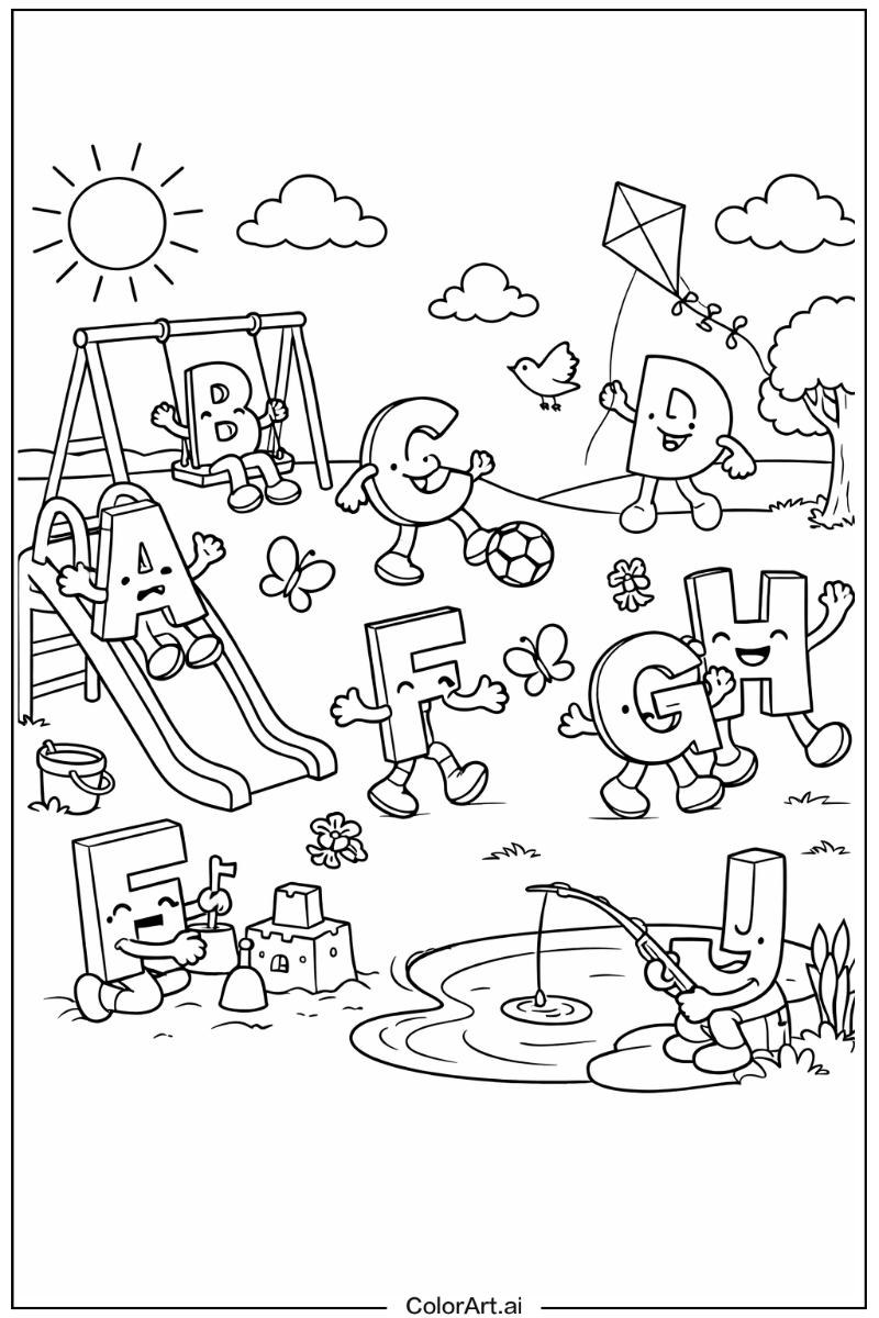 Alphabet Playing Outside 2