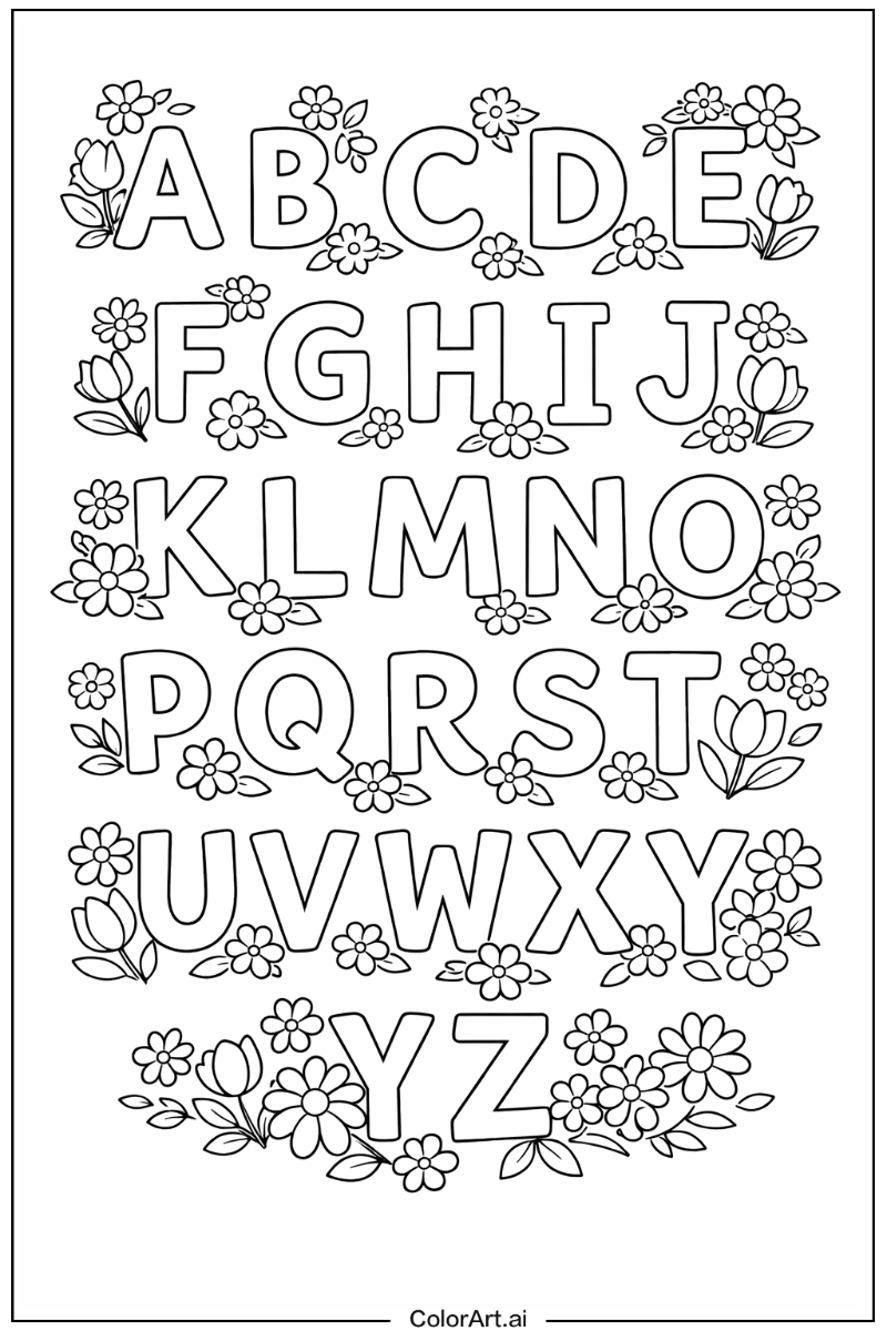 Alphabet with Flowers 2