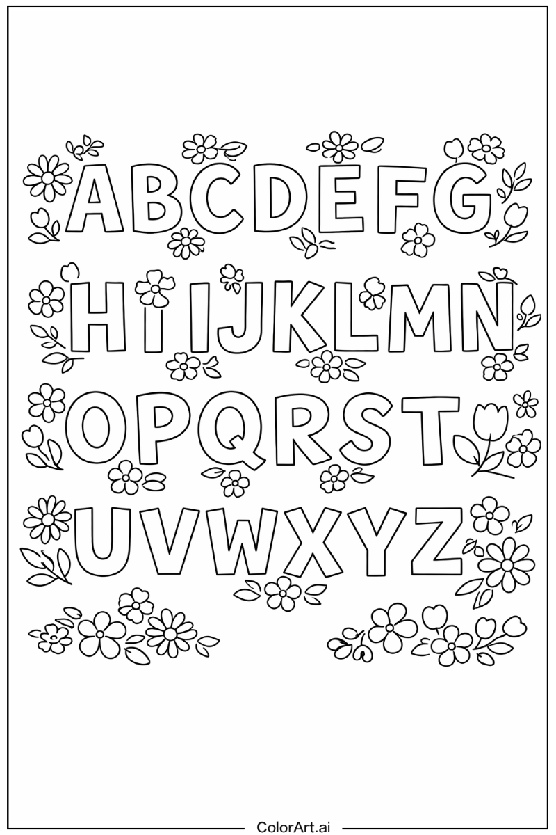 Alphabet with Flowers 3