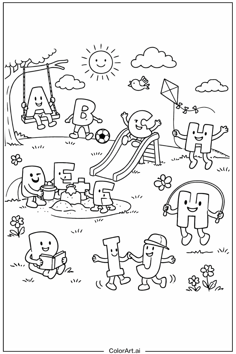 Alphabet Playing Outside