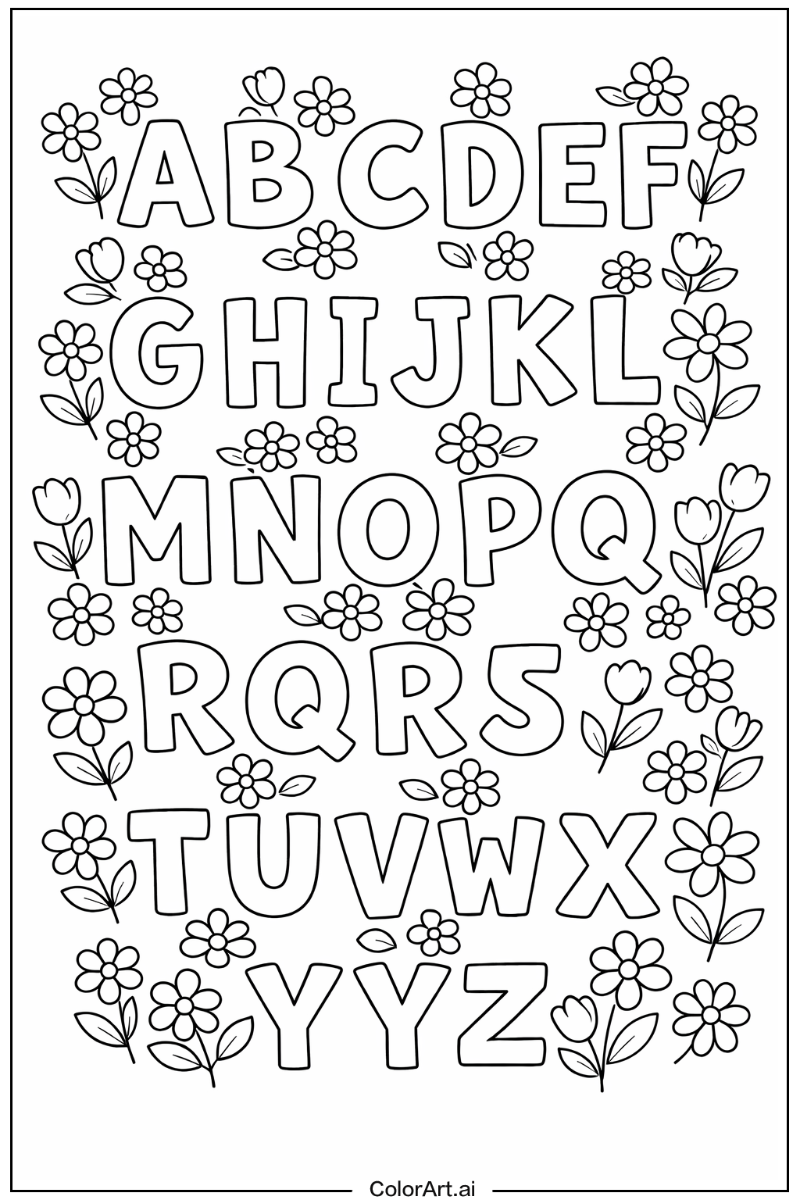 Alphabet with Flowers 4