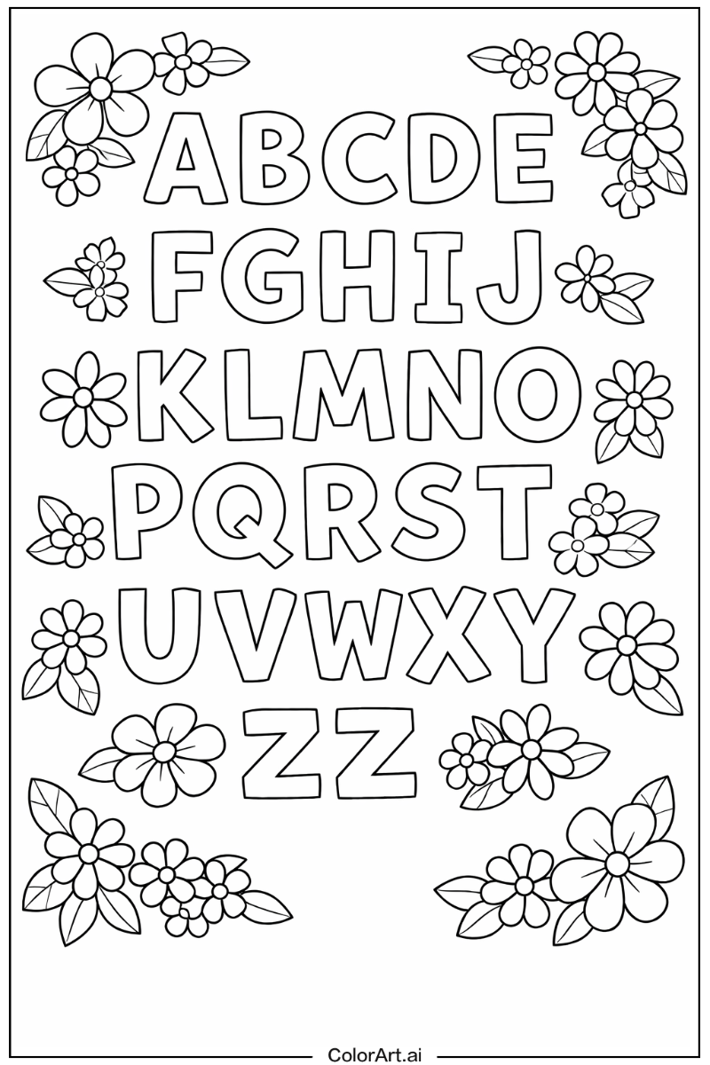 Alphabet with Flowers 5