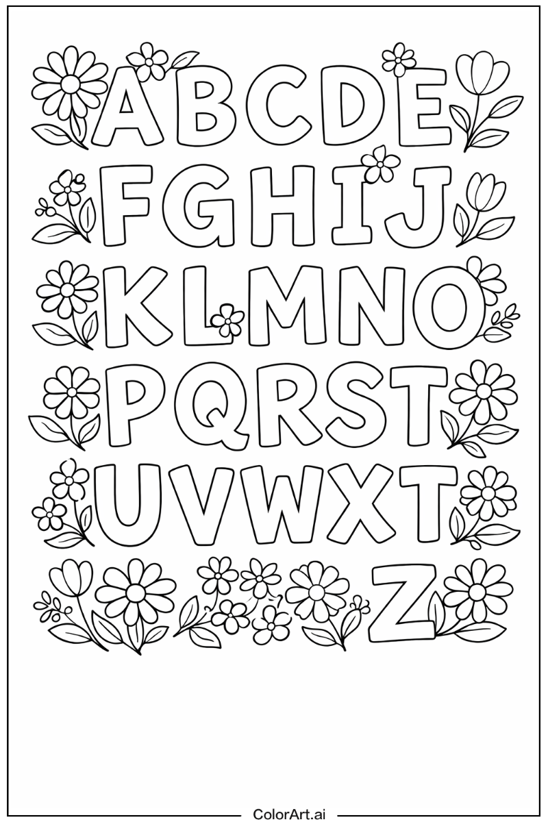 Alphabet with Flowers