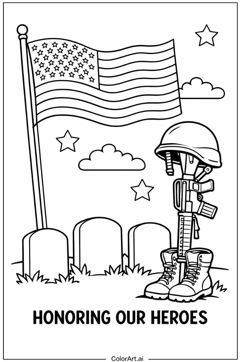 American flag with American flag memorial day Theme