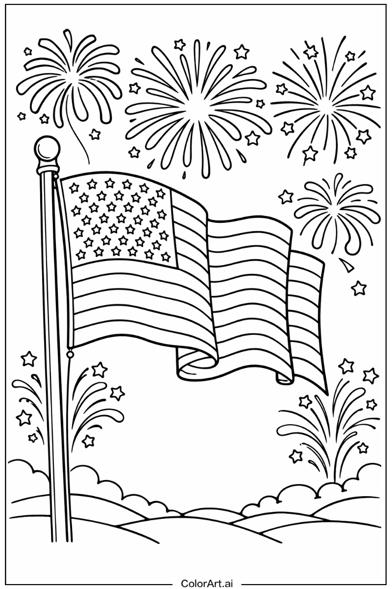 American flag fireworks background American flag Design