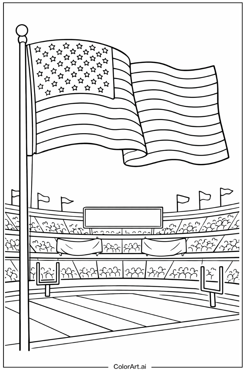 American flag stadium scene American flag Scene