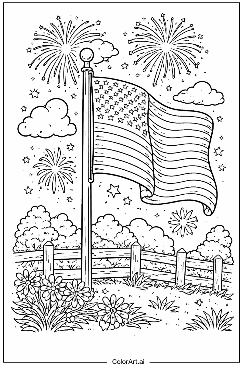 American flag with American flag vintage style Theme