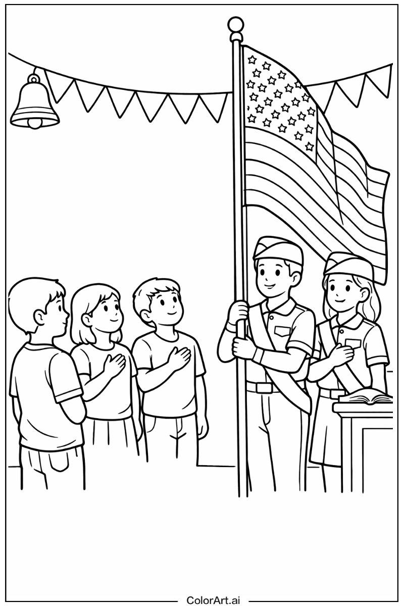 American flag with American flag school ceremony Theme