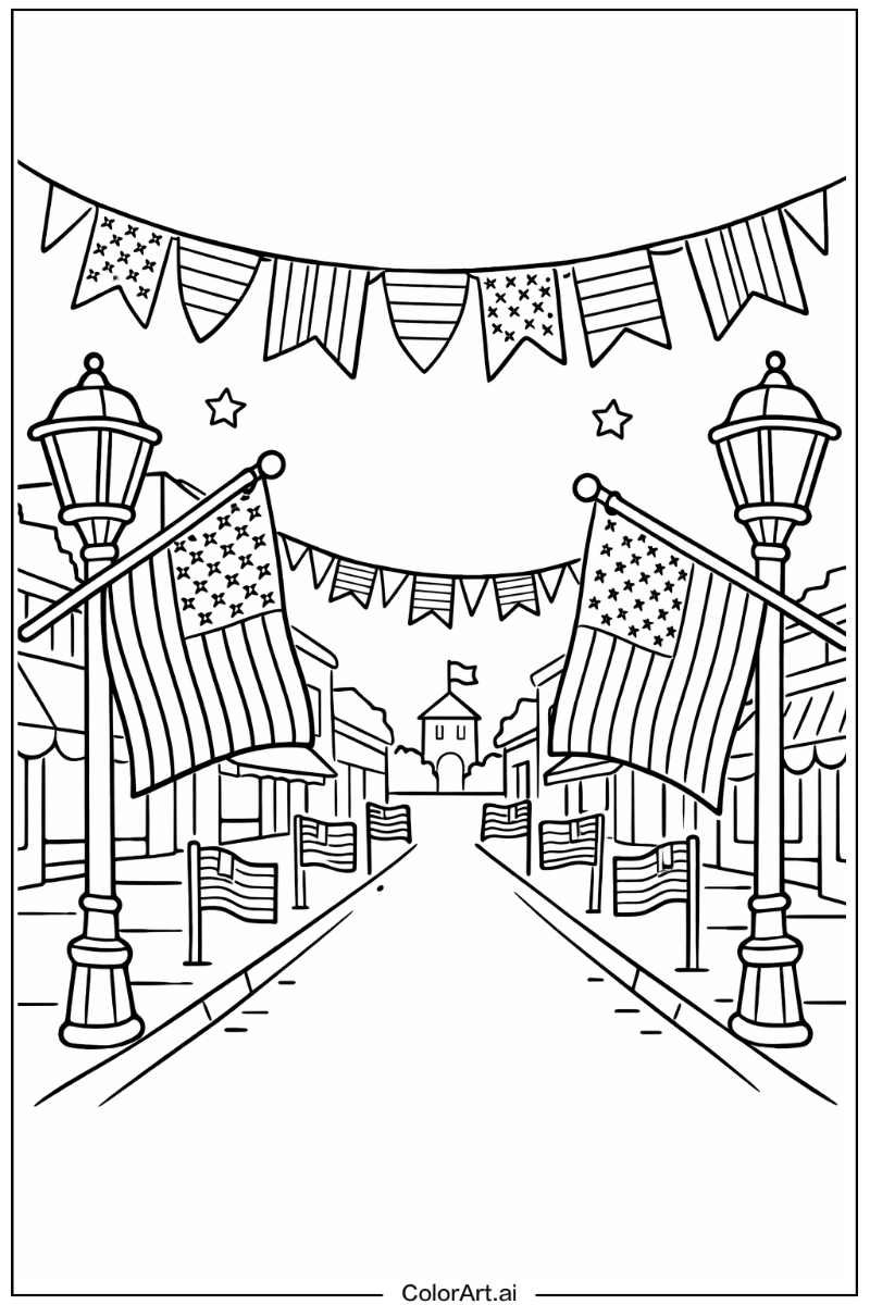 American flag street decoration American flag Design