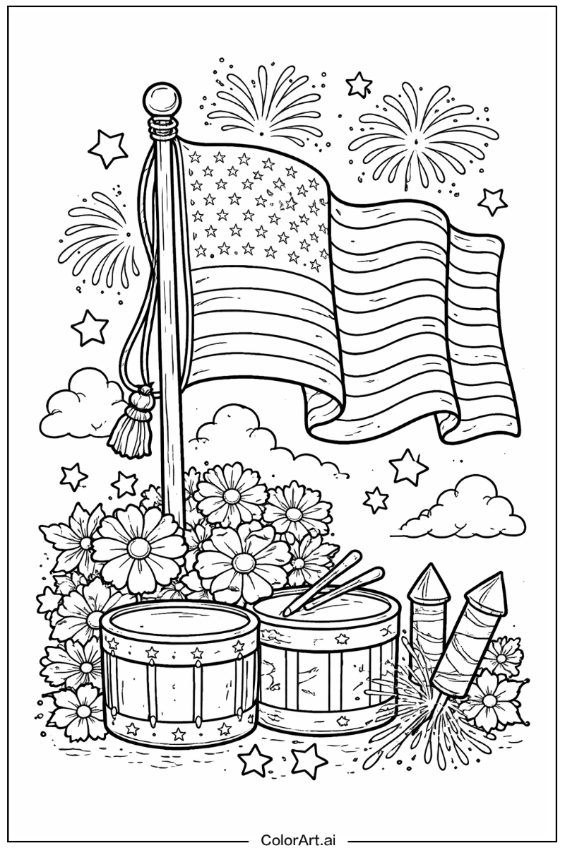 American flag with American flag vintage style Theme 2