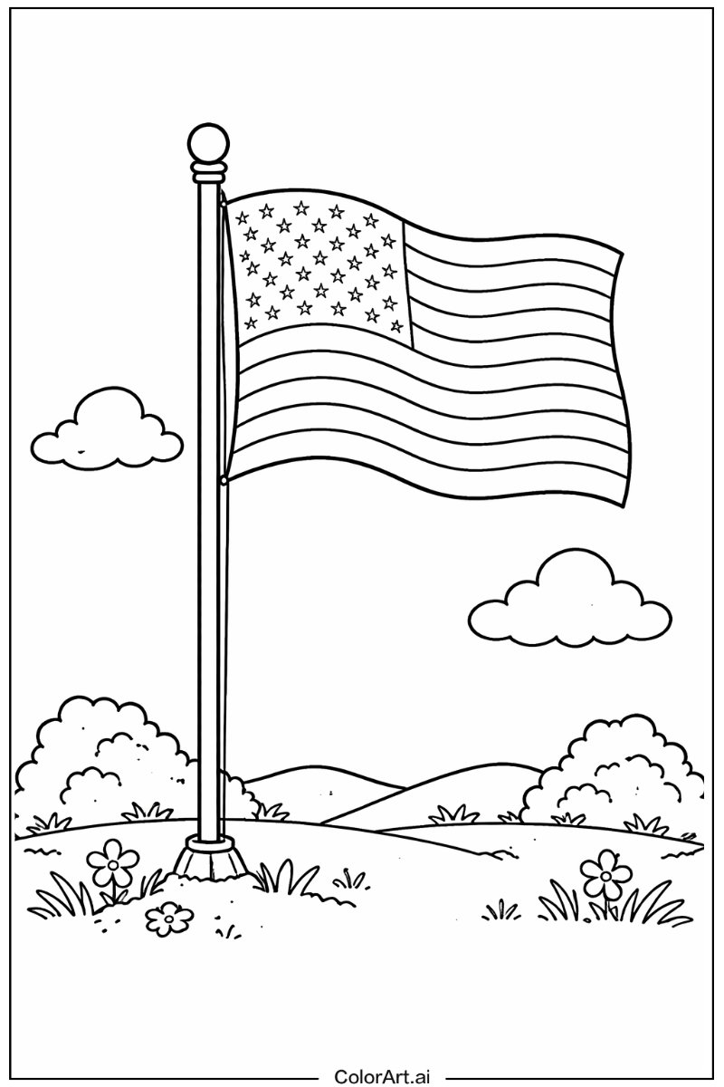 American flag minimalist style American flag Scene 2