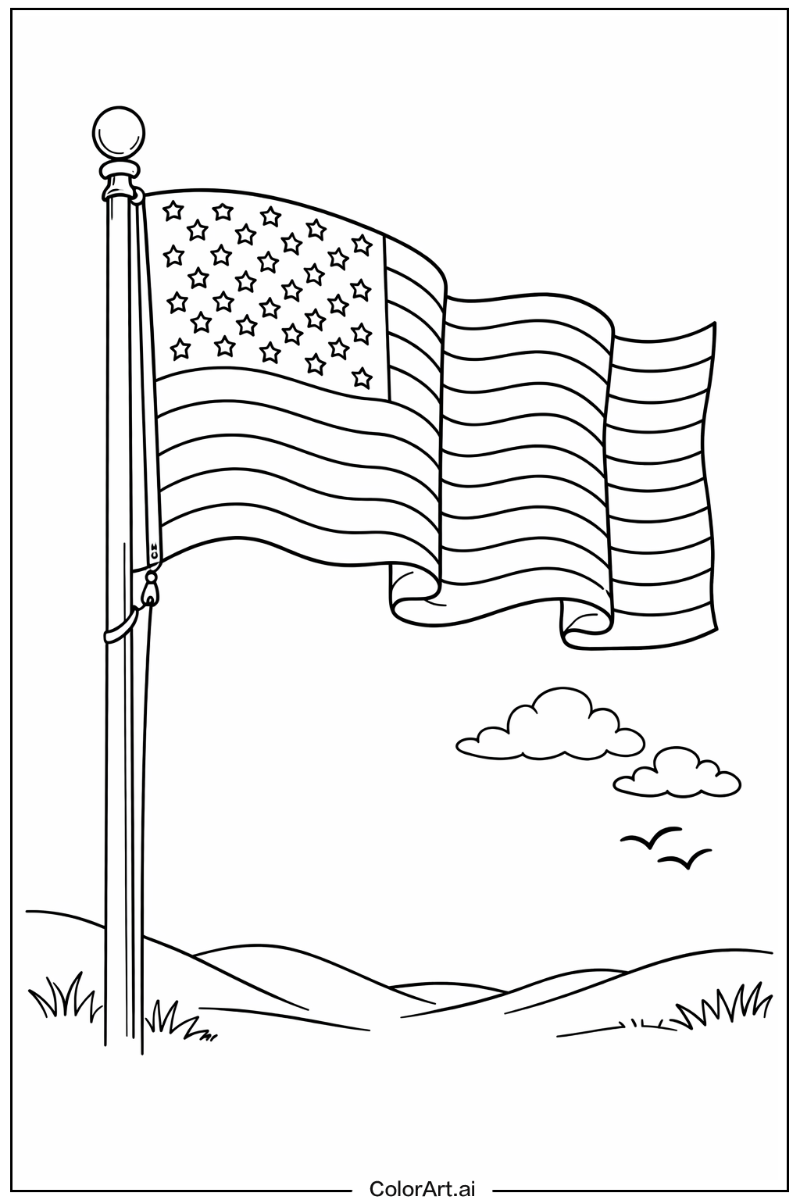 American flag realistic American flag Scene 2