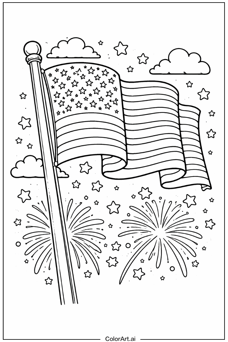 American flag modern design American flag Scene 2