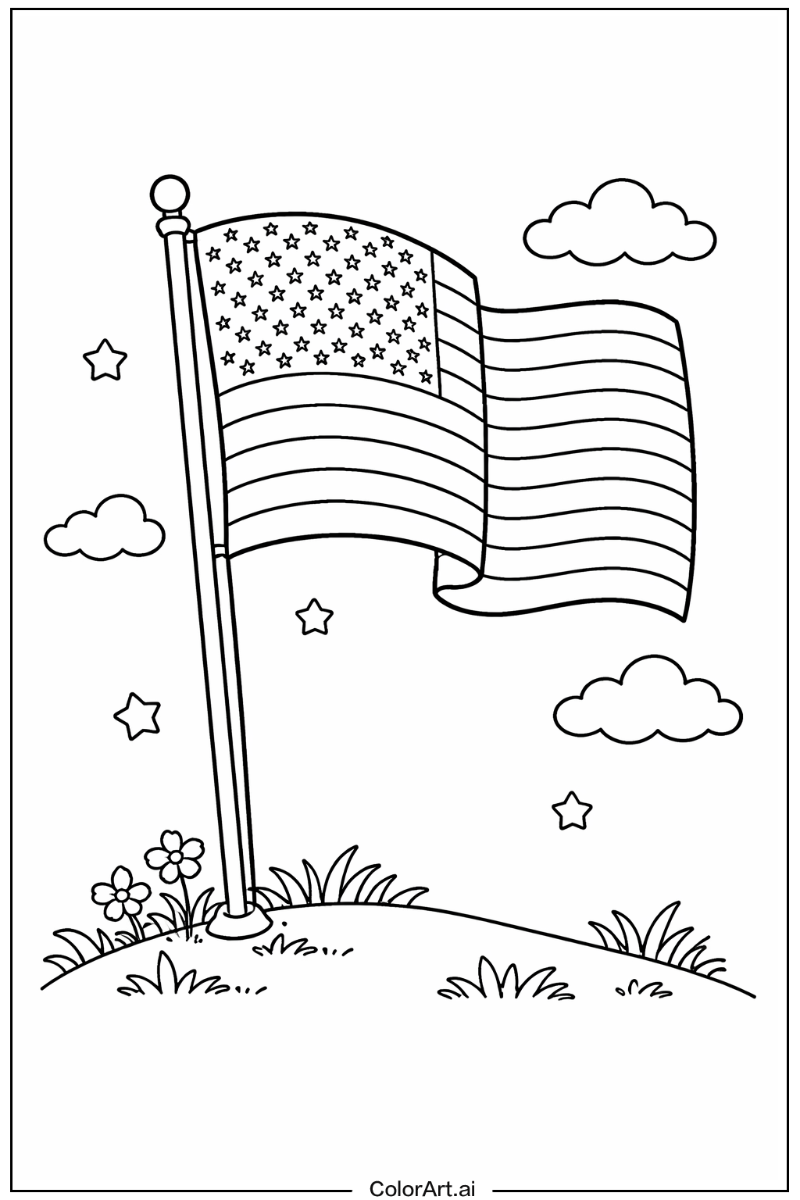 American flag minimalist style American flag Scene