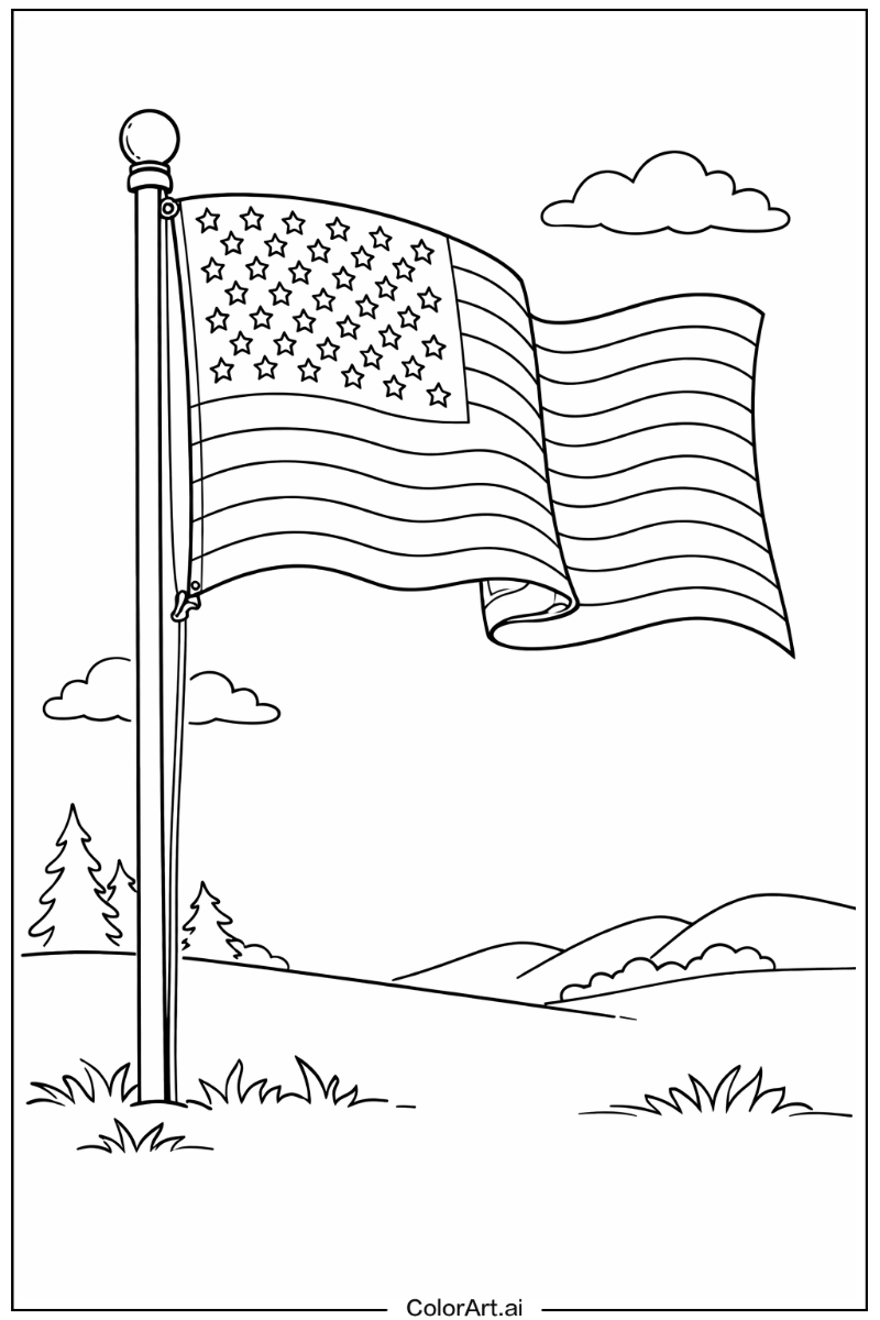 American flag realistic American flag Scene