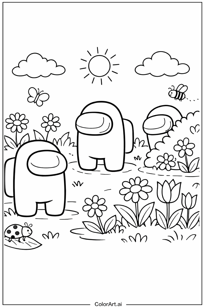 Among us game in a Garden 2