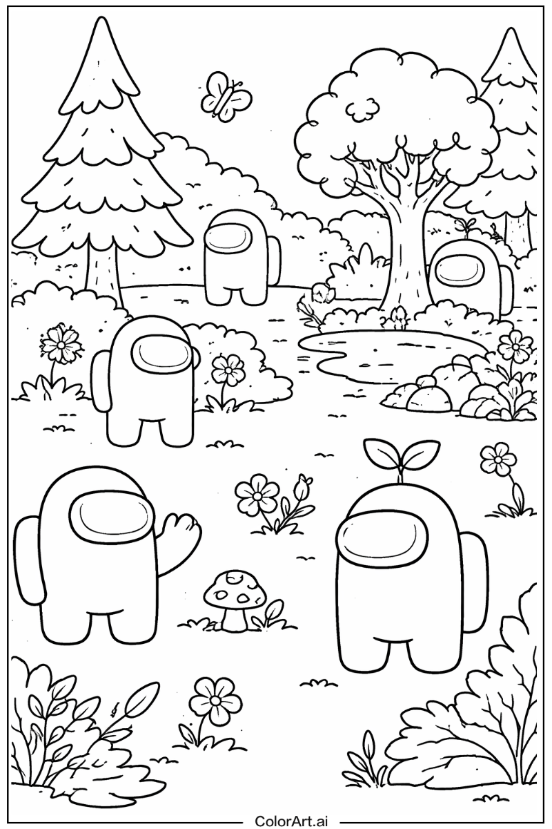 Among us game in Nature 2