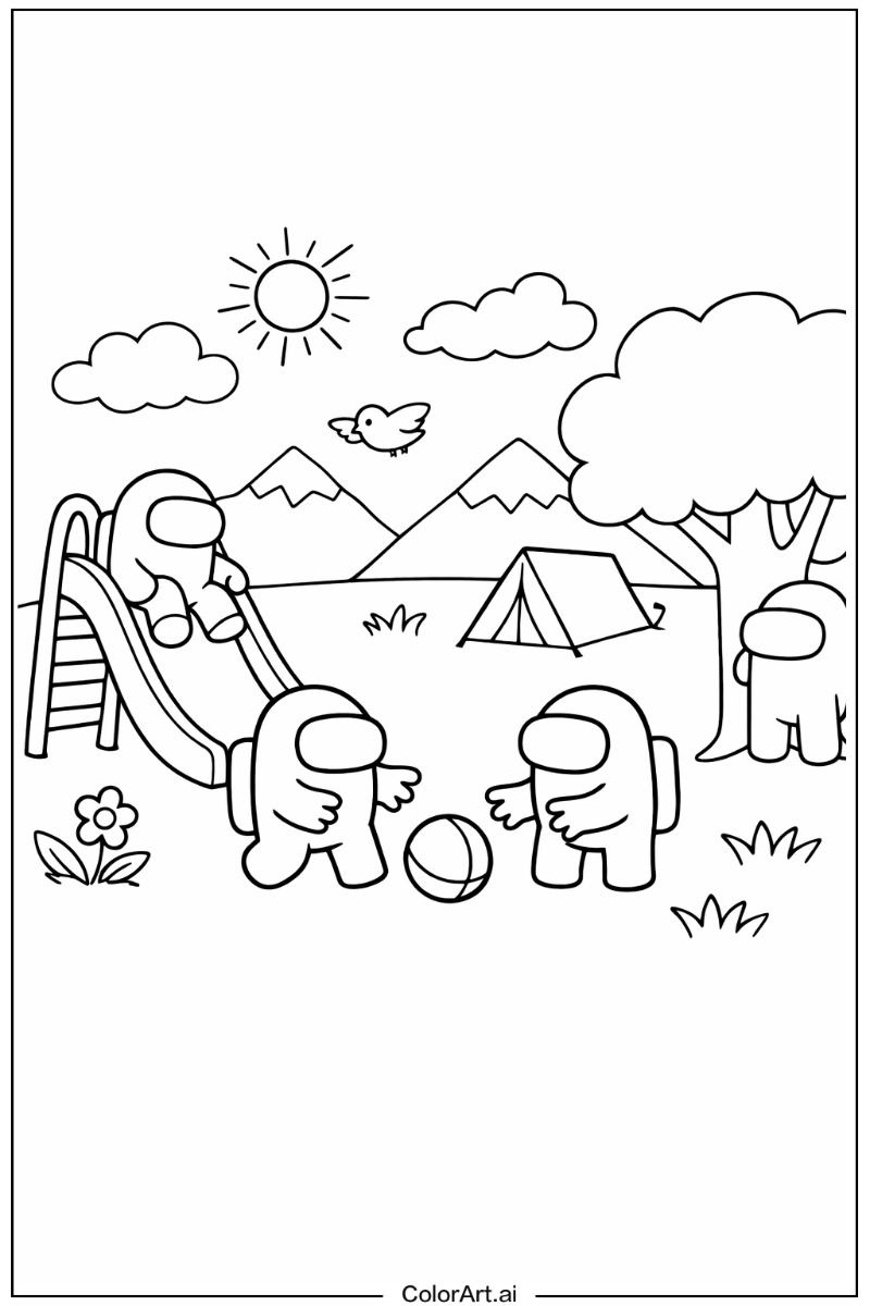 Among us game Playing Outside 3