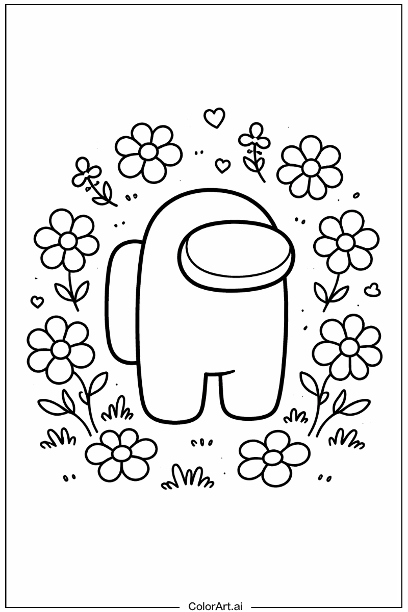 Among us game with Flowers 3