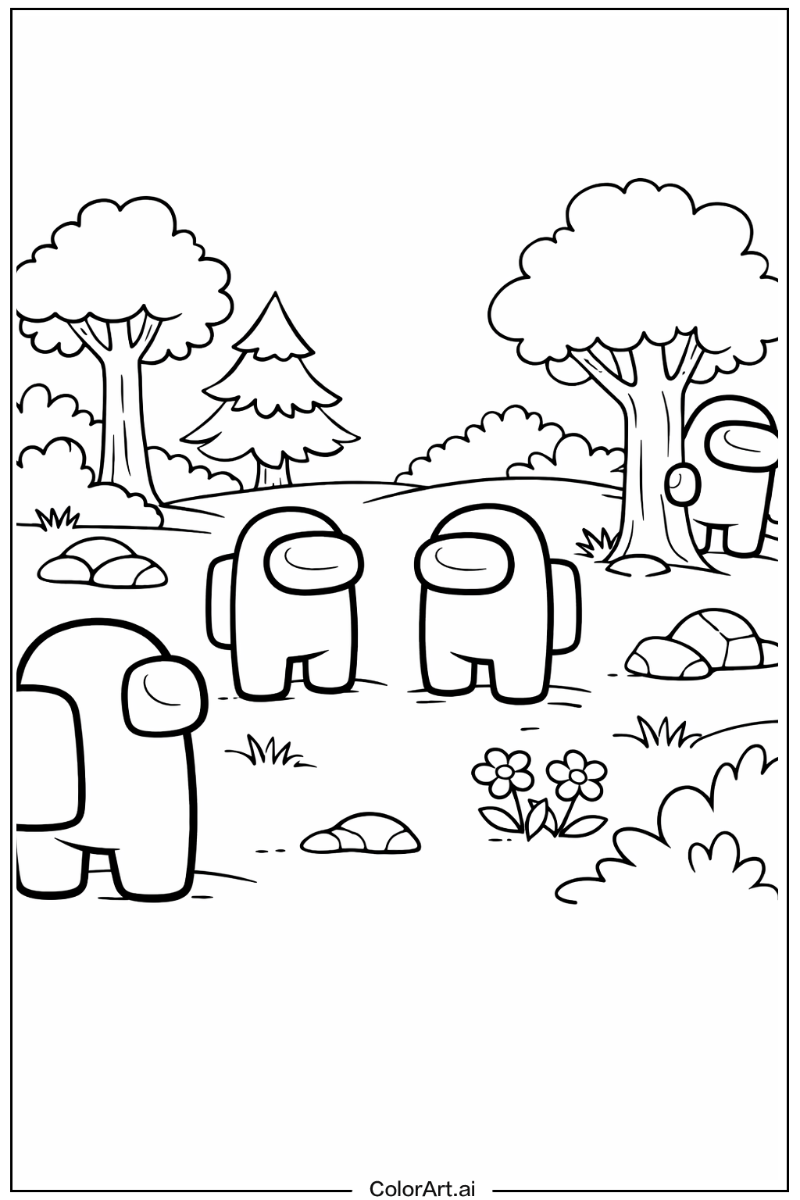 Among us game in Nature 4