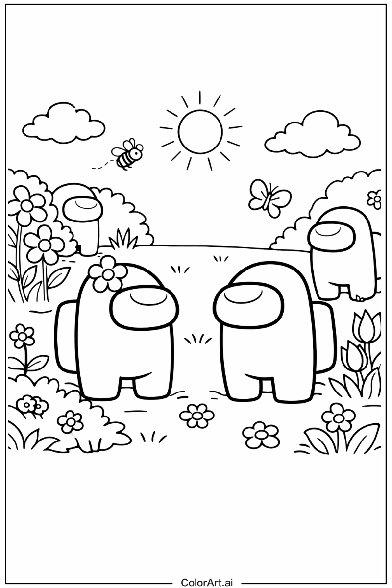 Among us game in a Garden 5