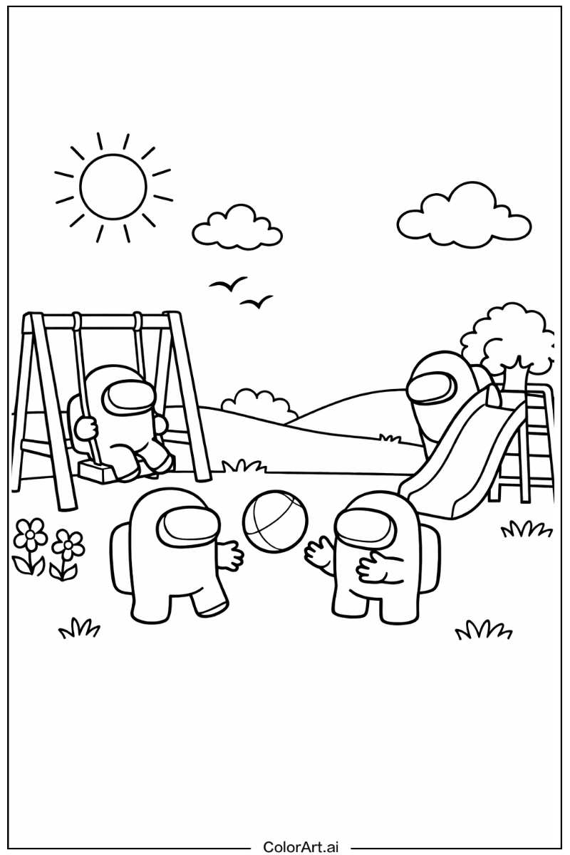 Among us game Playing Outside 5