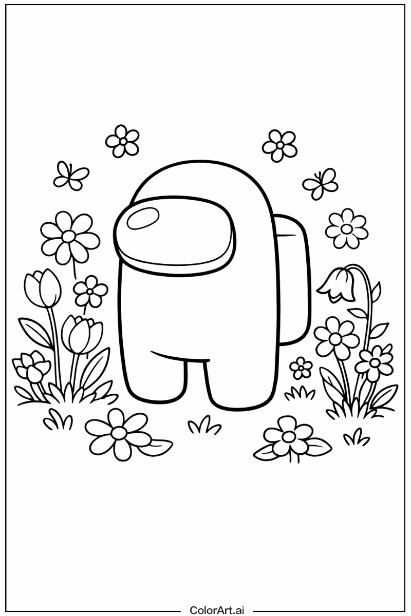 Among us game with Flowers 5