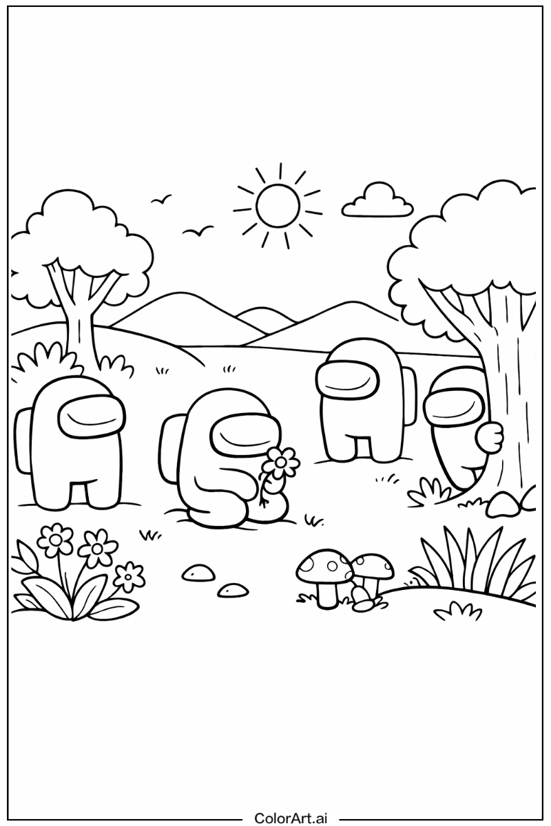 Among us game in Nature