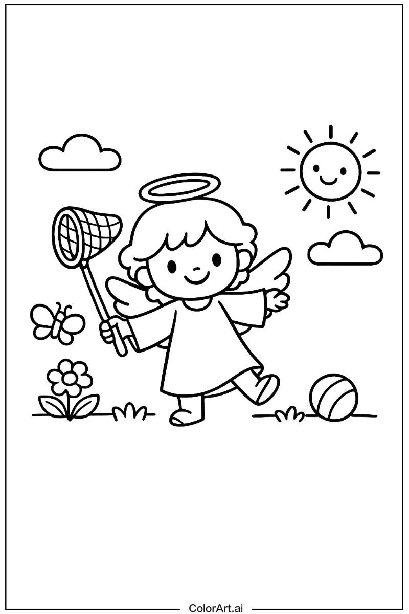 Angel Playing Outside 2