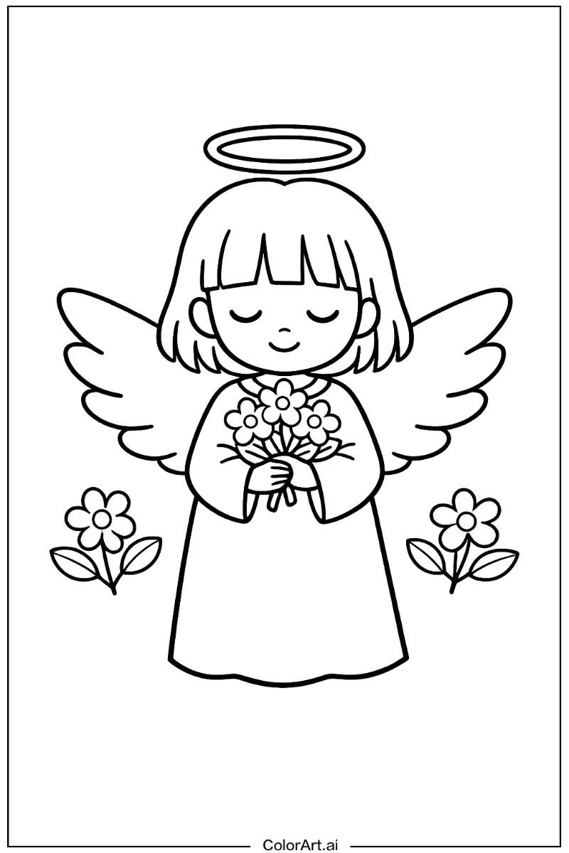 Angel with Flowers 3
