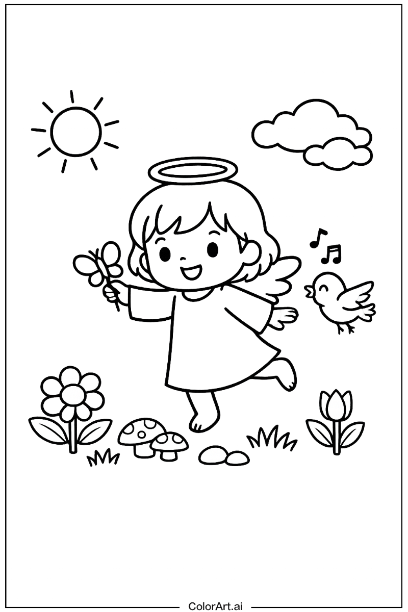 Angel Playing Outside 1