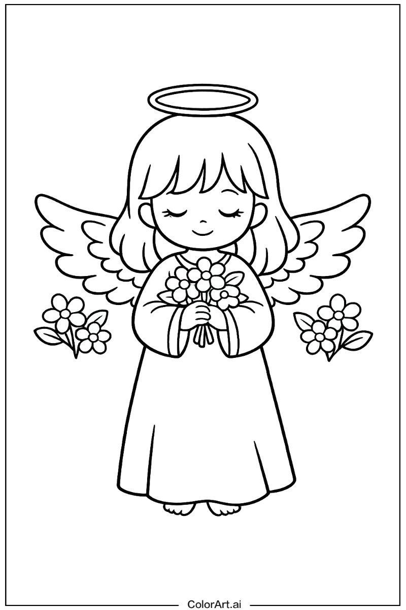 Angel with Flowers 4