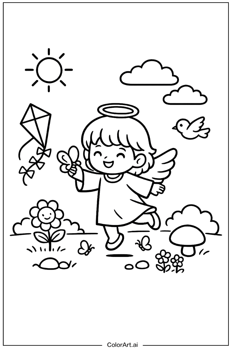 Angel Playing Outside 5