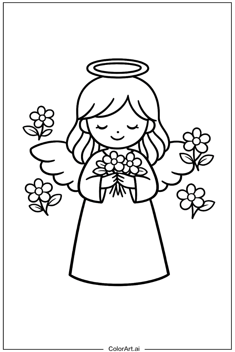 Angel with Flowers 5