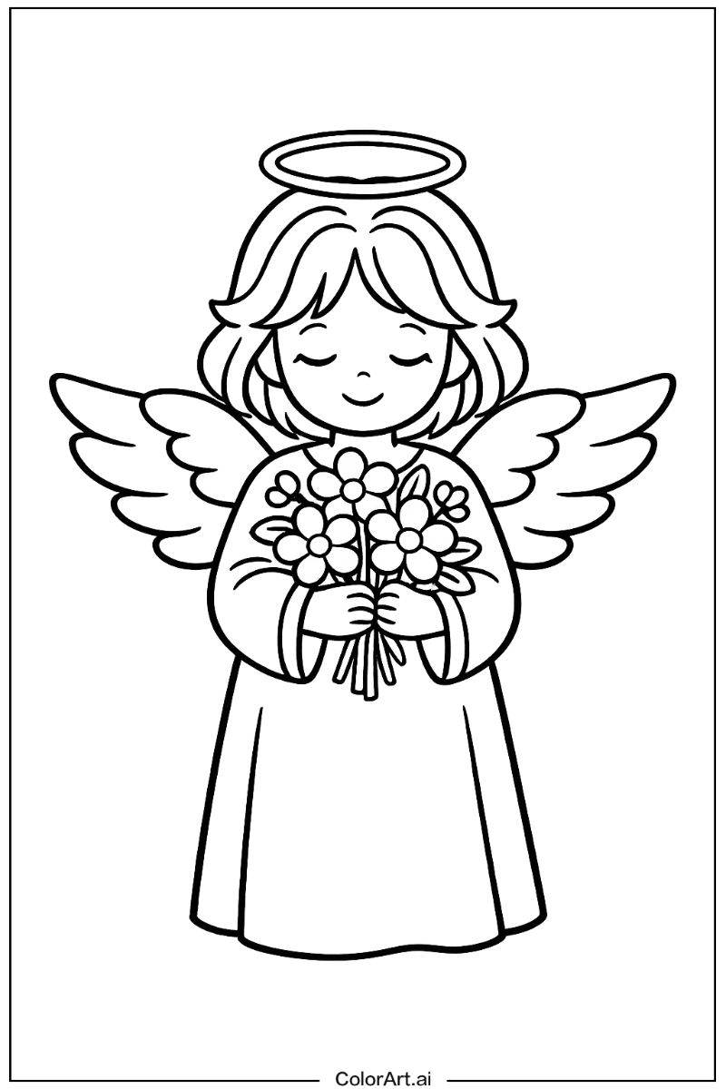 Angel with Flowers 6