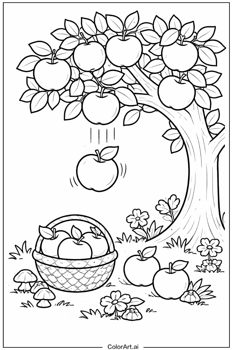 Apple with Apple falling Theme