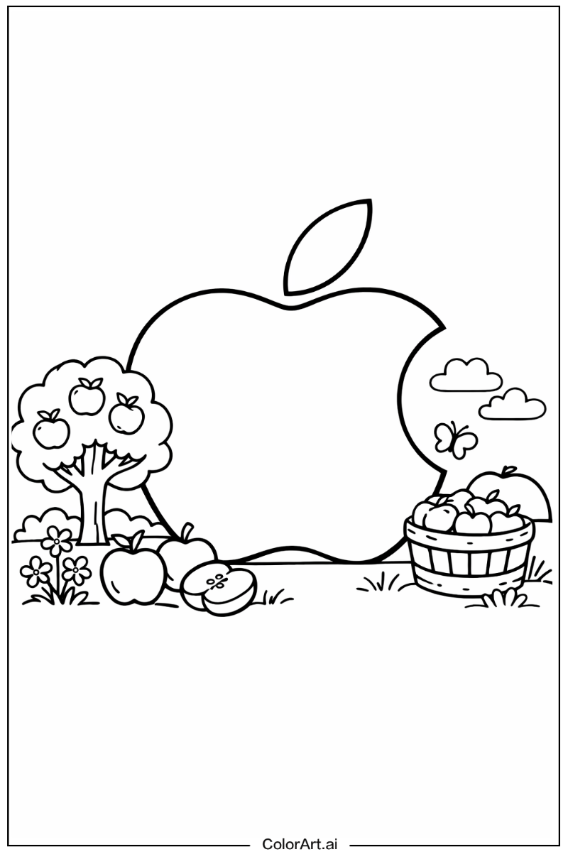Apple logo outline Apple Scene