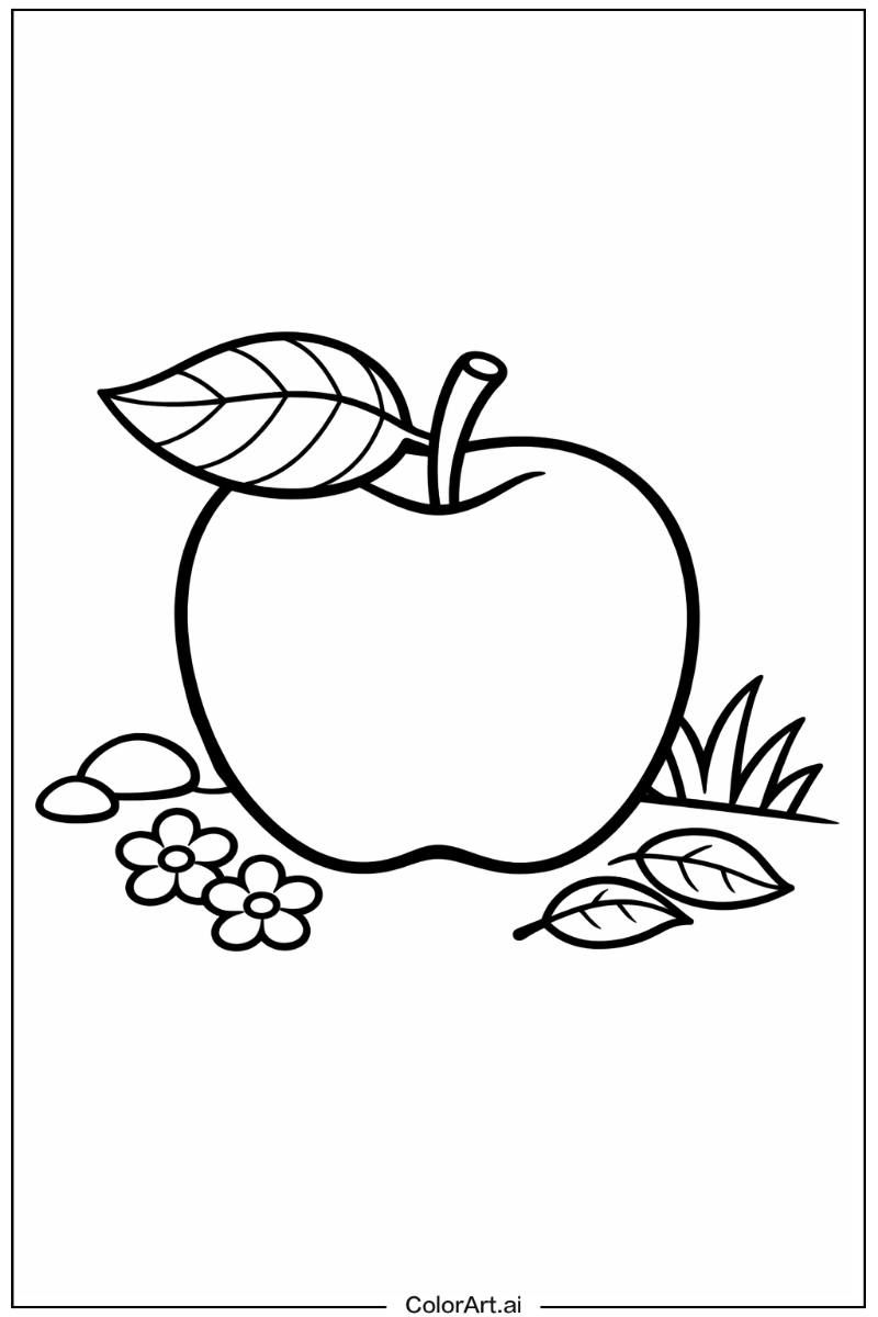 Apple with Apple with leaf Theme 2