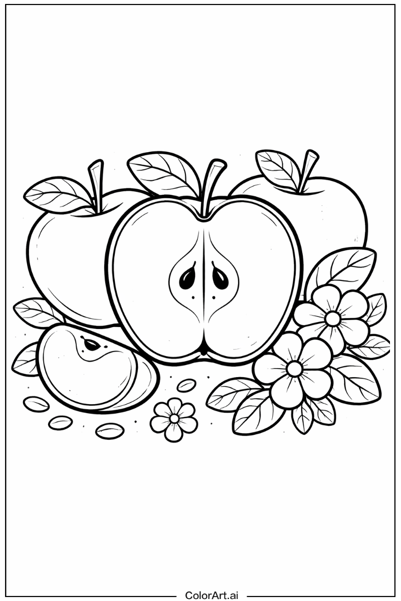 Apple with Apple cross section Theme