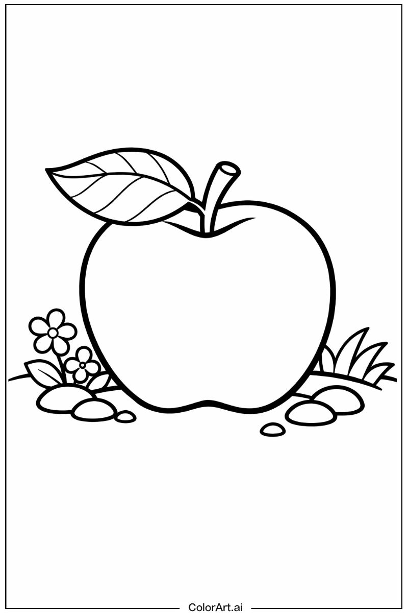 Apple with Apple with leaf Theme