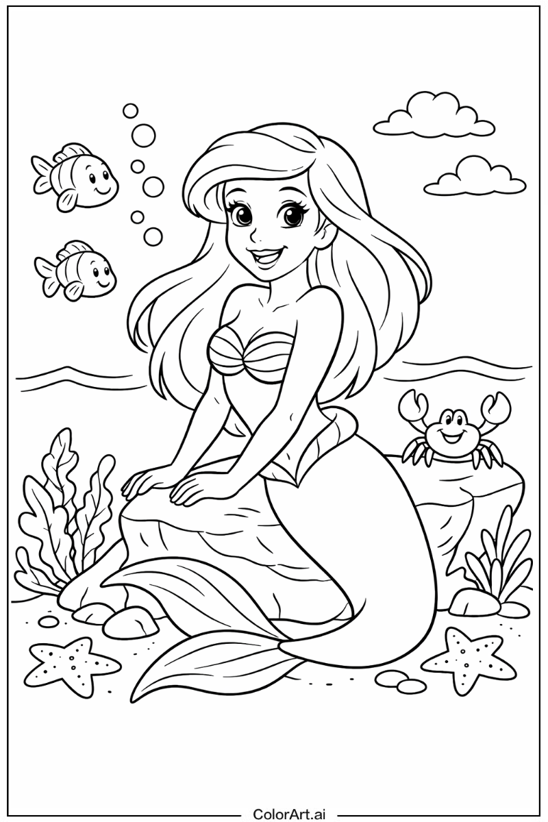 11개의 무료 에리얼 색칠 페이지